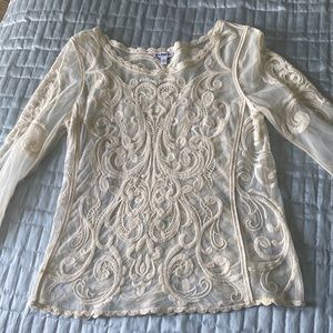 Express sheer embroidered top